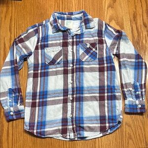 Plaid Kids Shirt - Blue and Brown